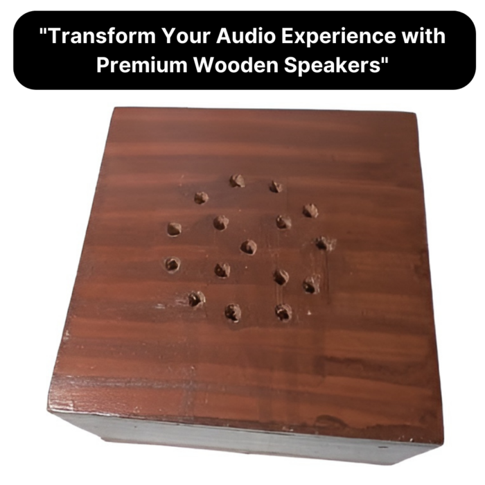 Premium Quality Wireless Wooden Speaker with Bluetooth, AUX, TF, USB, Radio and Mic