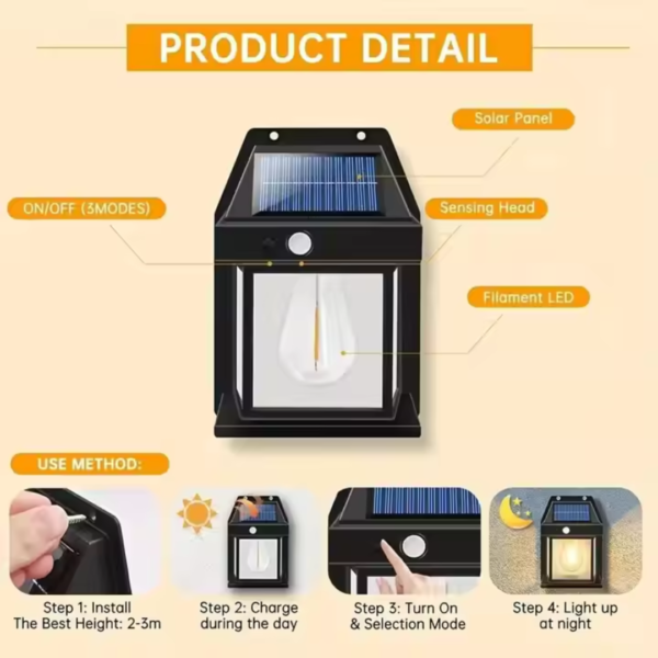 Solar Wall Light with Motion Sensor - Image 5